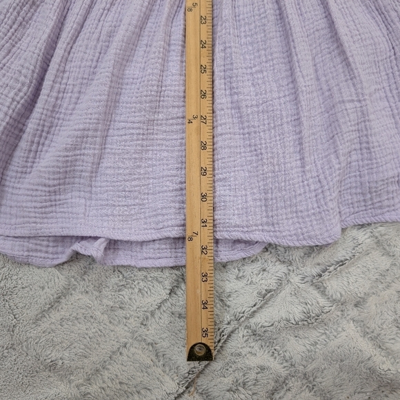 Karlie Dress Womens L Purple Lavender Wisteria Tiered Mini Flouncy Cotton Gauze - Picture 11 of 12